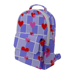 Love Hearts Valentine Decorative Flap Pocket Backpack (large) by Dutashop