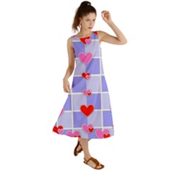 Love Hearts Valentine Decorative Summer Maxi Dress by Dutashop