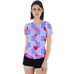 Love Hearts Valentine Decorative Back Cut Out Sport Tee by Dutashop