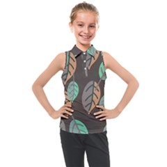 Leaf Brown Kids  Sleeveless Polo Tee