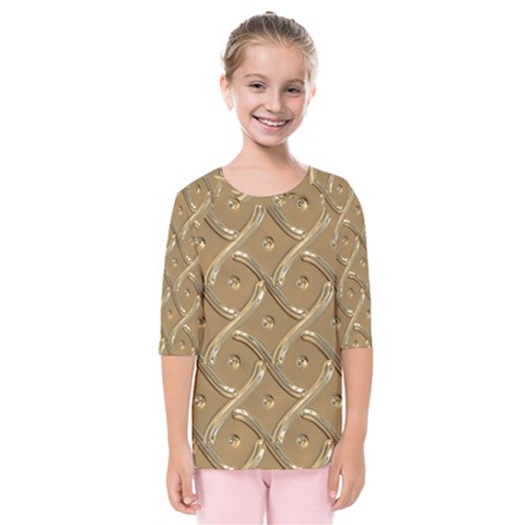 Gold Background Modern Kids  Quarter Sleeve Raglan Tee by Dutashop