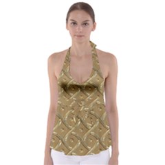 Gold Background Modern Babydoll Tankini Top