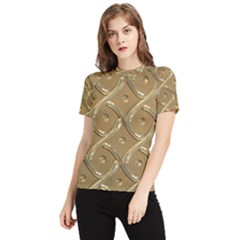 Gold Background Modern Women s Short Sleeve Rash Guard