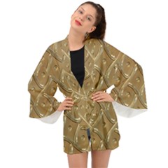 Gold Background Modern Long Sleeve Kimono by Dutashop