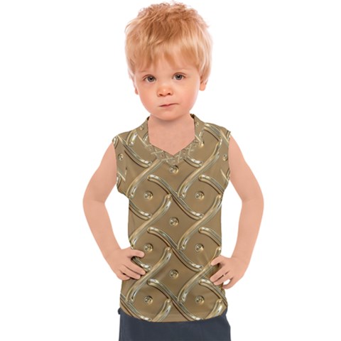 Gold Background Modern Kids  Sport Tank Top by Dutashop