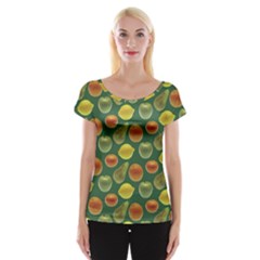 Background Fruits Several Cap Sleeve Top
