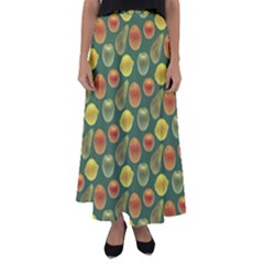 Background Fruits Several Flared Maxi Skirt