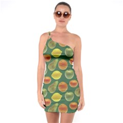 Background Fruits Several One Soulder Bodycon Dress