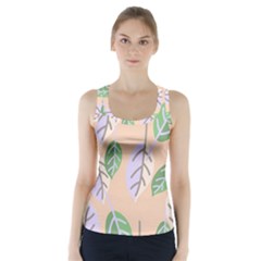 Leaf Pink Racer Back Sports Top