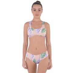 Leaf Pink Criss Cross Bikini Set by Dutashop