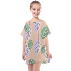 Leaf Pink Kids  One Piece Chiffon Dress