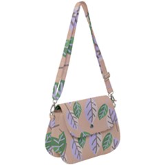 Leaf Pink Saddle Handbag by Dutashop