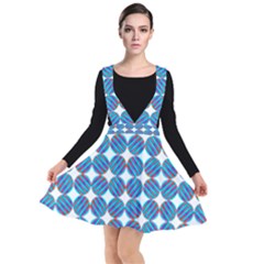 Geometric Dots Pattern Plunge Pinafore Dress