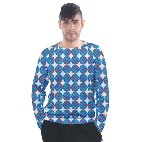 Geometric Dots Pattern Men s Long Sleeve Raglan Tee by Dutashop