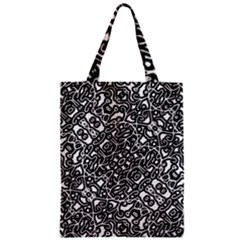 Interlace Black And White Pattern Zipper Classic Tote Bag