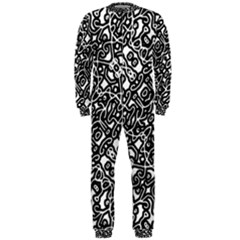 Interlace Black And White Pattern Onepiece Jumpsuit (men)  by dflcprintsclothing