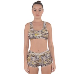 Rocky Texture Grunge Print Design Racerback Boyleg Bikini Set by dflcprintsclothing