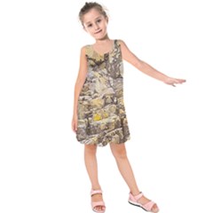 Rocky Texture Grunge Print Design Kids  Sleeveless Dress by dflcprintsclothing