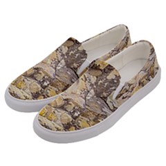 Rocky Texture Grunge Print Design Men s Canvas Slip Ons