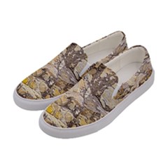 Rocky Texture Grunge Print Design Women s Canvas Slip Ons by dflcprintsclothing