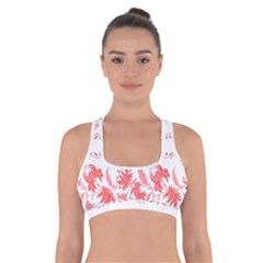 Folk Ornament Cross Back Sports Bra by Eskimos