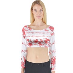 Folk Ornament Long Sleeve Crop Top by Eskimos