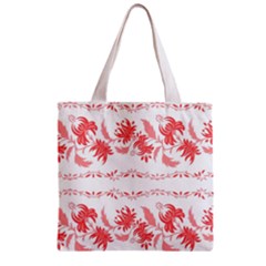 Folk Ornament Zipper Grocery Tote Bag by Eskimos