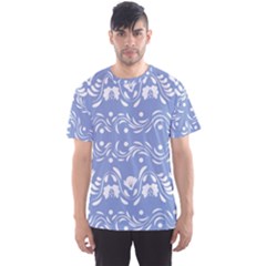 Blue white ornament Men s Sport Mesh Tee