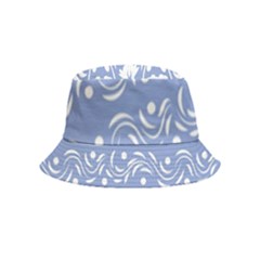 Blue White Ornament Inside Out Bucket Hat (kids)