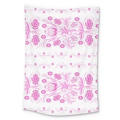 Pink Flowers Large Tapestry by Eskimos