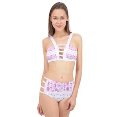 Pink Flowers Cage Up Bikini Set by Eskimos