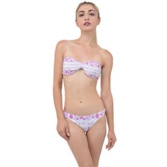 Pink Flowers Classic Bandeau Bikini Set by Eskimos