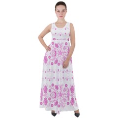 Pink Flowers Empire Waist Velour Maxi Dress by Eskimos
