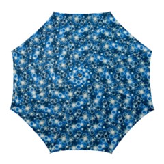 Star Hexagon Deep Blue Light Golf Umbrellas