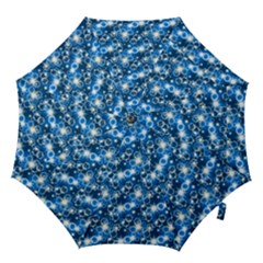 Star Hexagon Deep Blue Light Hook Handle Umbrellas (large)