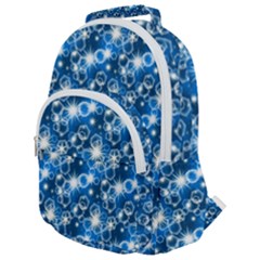 Star Hexagon Deep Blue Light Rounded Multi Pocket Backpack by Dutashop