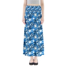 Star Hexagon Deep Blue Light Full Length Maxi Skirt by Dutashop