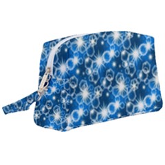 Star Hexagon Deep Blue Light Wristlet Pouch Bag (large)