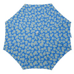 Hydrangea Blue Glitter Round Straight Umbrellas