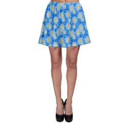 Hydrangea Blue Glitter Round Skater Skirt