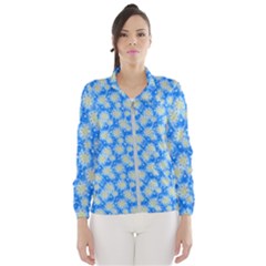 Hydrangea Blue Glitter Round Women s Windbreaker