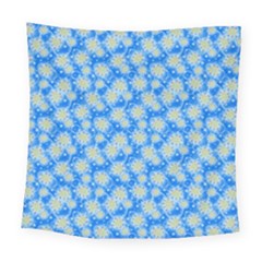 Hydrangea Blue Glitter Round Square Tapestry (large)