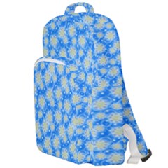 Hydrangea Blue Glitter Round Double Compartment Backpack