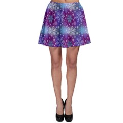Snow Blue Purple Tulip Skater Skirt