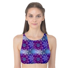 Snow Blue Purple Tulip Tank Bikini Top by Dutashop