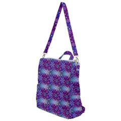 Snow Blue Purple Tulip Crossbody Backpack by Dutashop