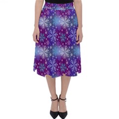 Snow Blue Purple Tulip Classic Midi Skirt