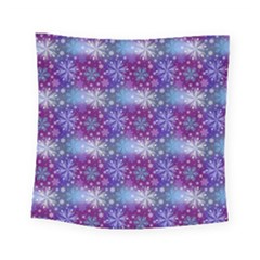 Snow Blue Purple Tulip Square Tapestry (small)