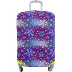 Snow Blue Purple Tulip Luggage Cover (large) by Dutashop