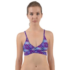 Snow Blue Purple Tulip Wrap Around Bikini Top